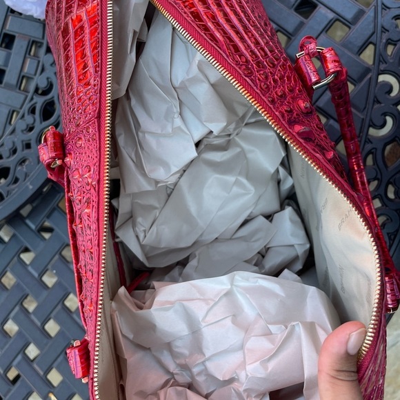 Brahmin Red dragon spencer Melbourne travel satchel bag - Picture 5 of 12